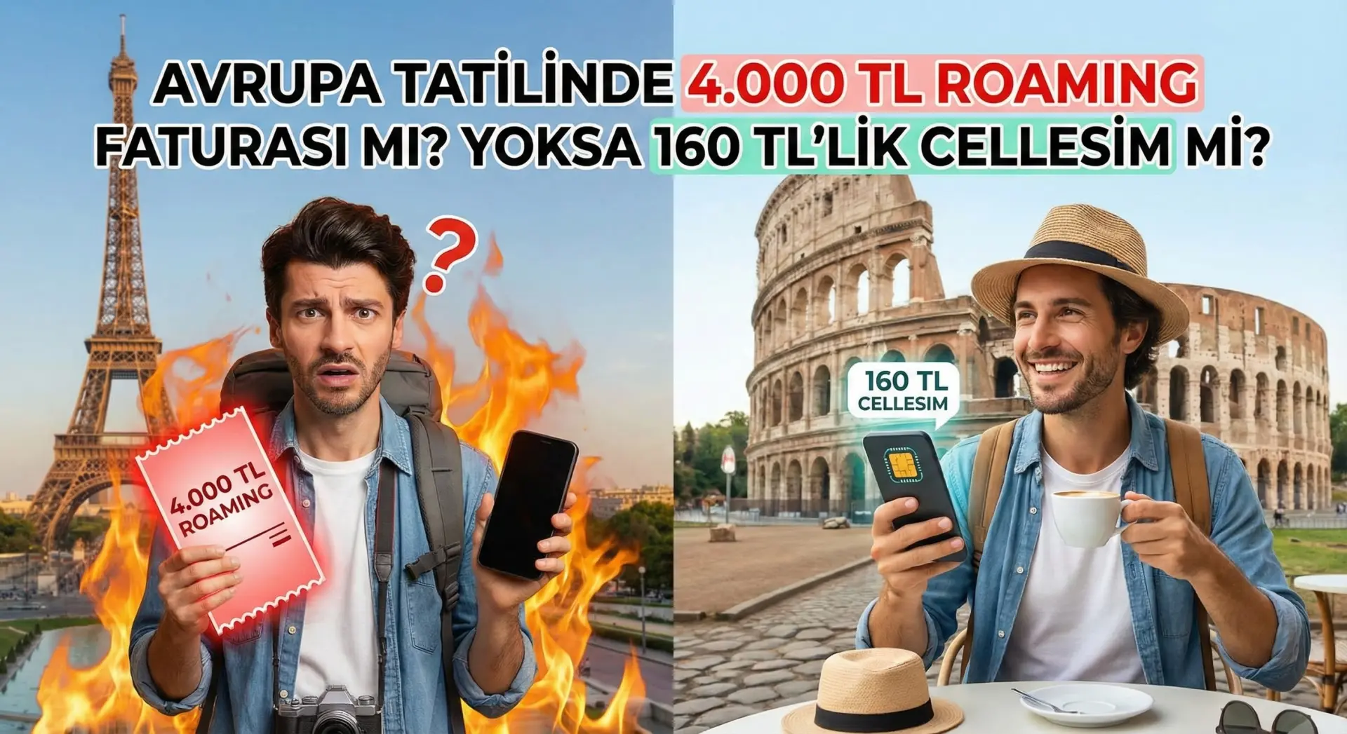 Avrupa'da Roaming vs eSIM: 4.000 TL Yerine 160 TL'ye İnternet | Cellesim