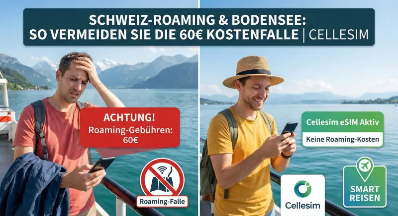 Schweiz-Roaming & Bodensee: So vermeiden Sie die 60€ Kostenfalle | Cellesim