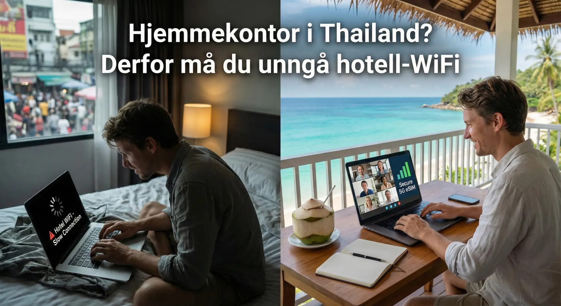 Hjemmekontor i Thailand? Derfor må du unngå hotell-WiFi