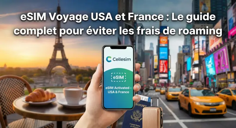 eSIM Voyage USA et France : Le guide complet pour éviter les frais de roaming
