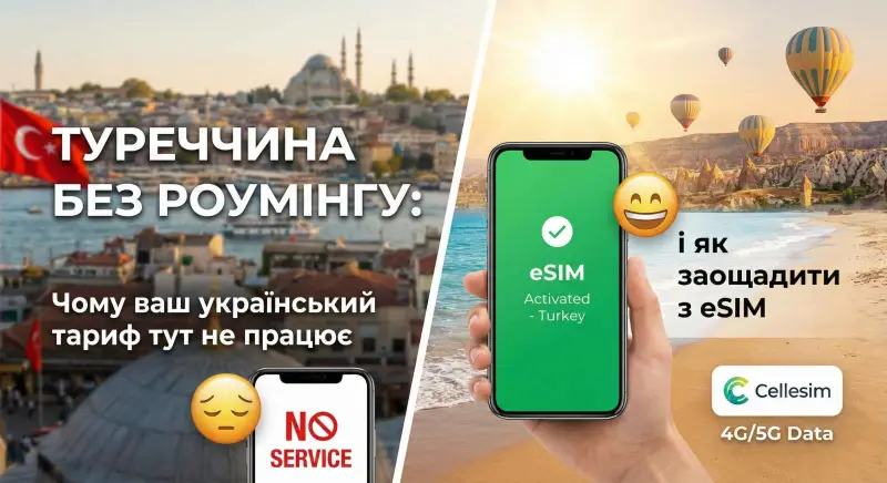 Туреччина без роумінгу: Чому ваш український тариф тут не працює і як заощадити з eSIM