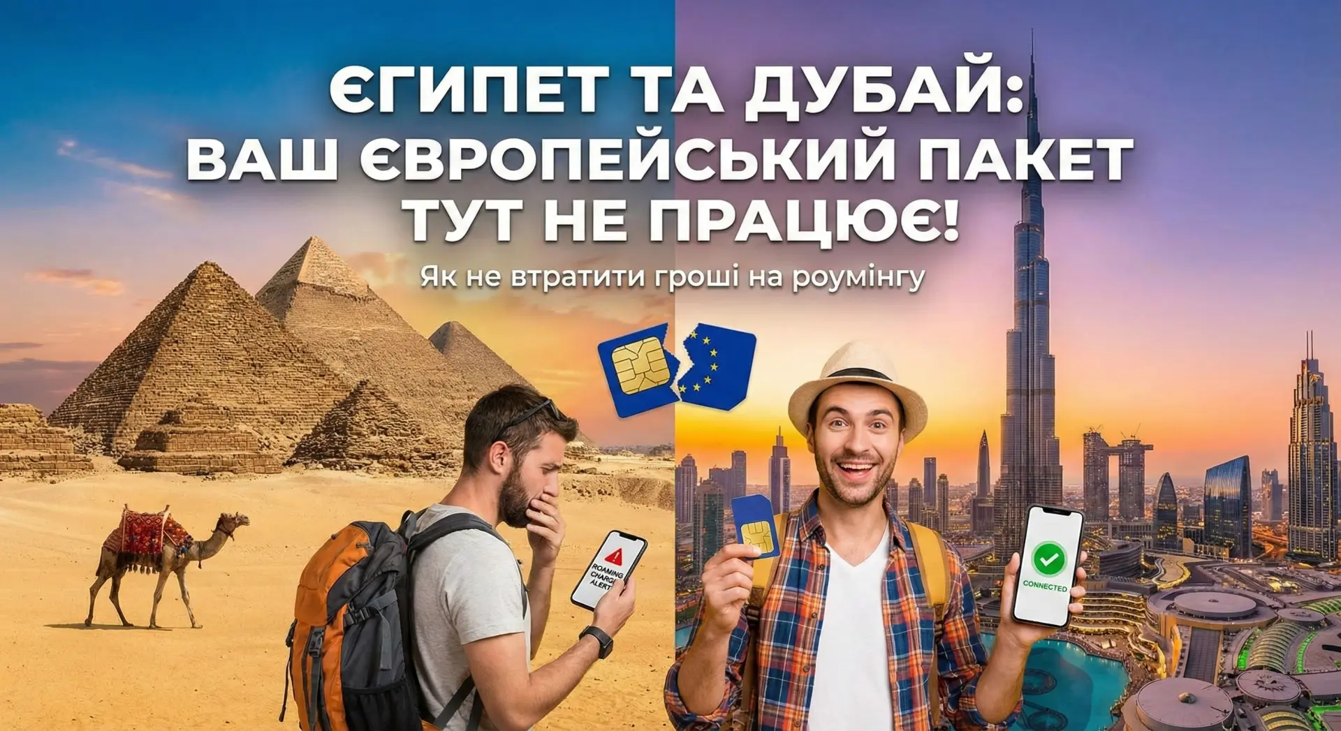 Єгипет та Дубай: Ваш європейський пакет тут не працює! Як не втратити гроші на роумінгу