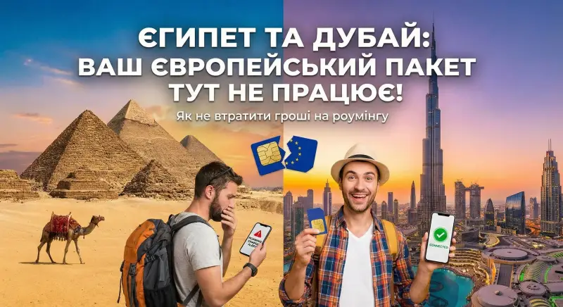 Єгипет та Дубай: Ваш європейський пакет тут не працює! Як не втратити гроші на роумінгу