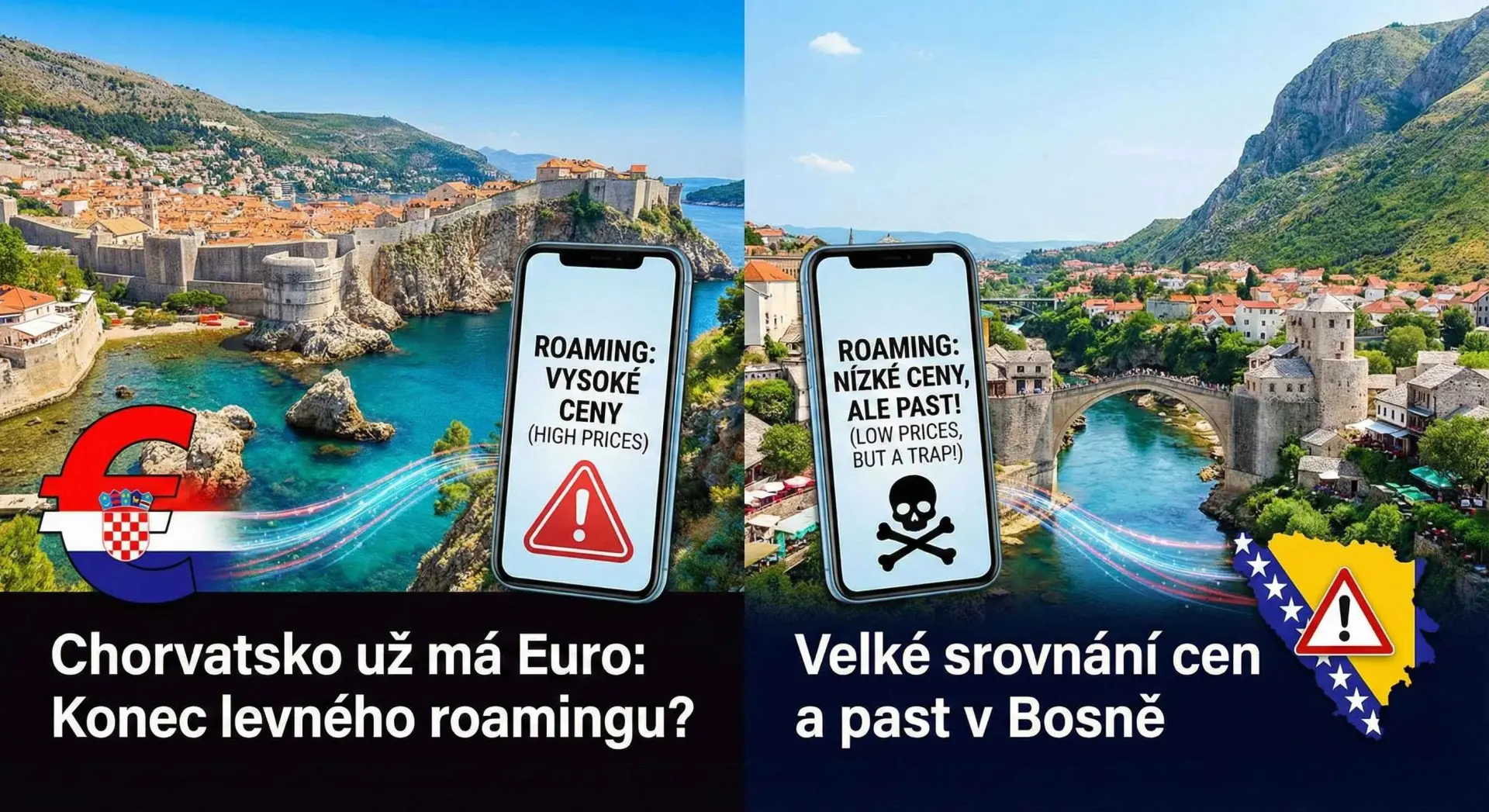 Chorvatsko už má Euro: Znamená to konec levného roamingu? Velké srovnání cen a past v Bosně