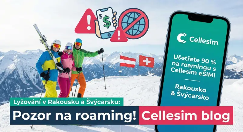 Lyžování v Rakousku a Švýcarsku: Pozor na roaming! Ušetřete 90 % | Cellesim