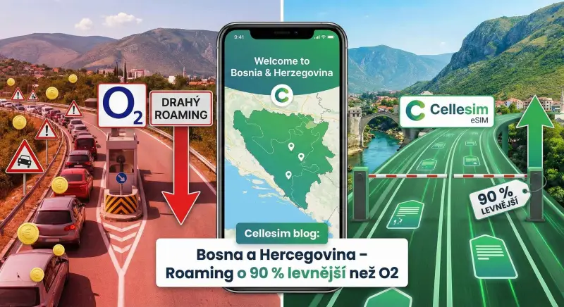 Bosna a Hercegovina: Roaming o 90 % levnější než O2 | Cellesim