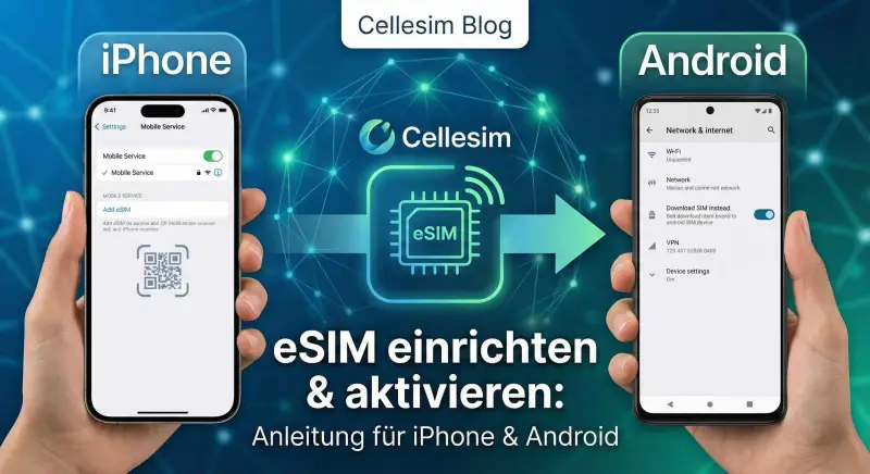 eSIM einrichten & aktivieren: Anleitung für iPhone & Android | Cellesim