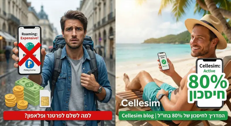 למה לשלם לפרטנר ופלאפון? המדריך לחיסכון של 80% בחו"ל | Cellesim