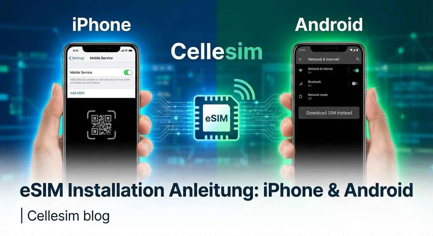 eSIM Installation Anleitung: iPhone & Android | Cellesim