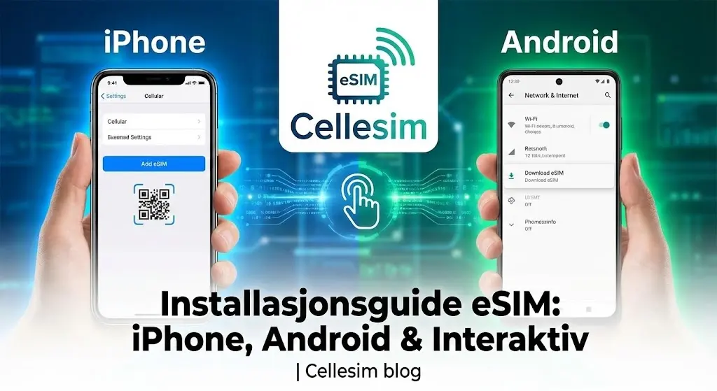 Installasjonsguide eSIM: iPhone, Android & Interaktiv | Cellesim