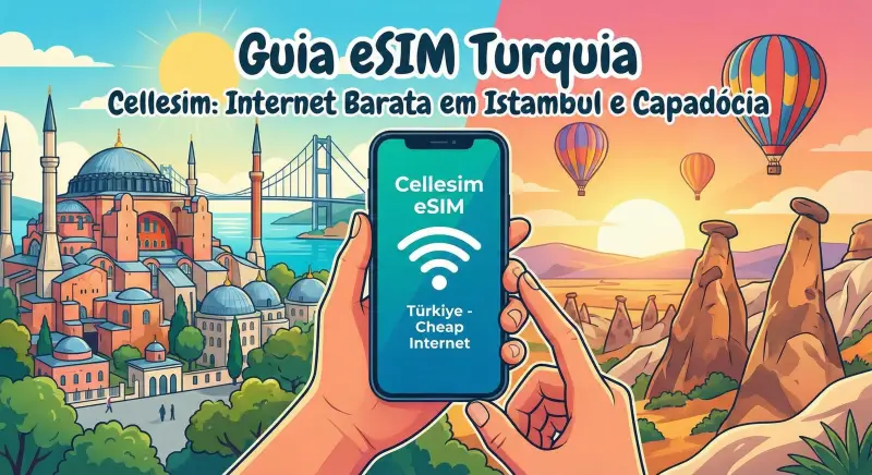 Guia eSIM Turquia: Internet barata em Istambul e Capadócia