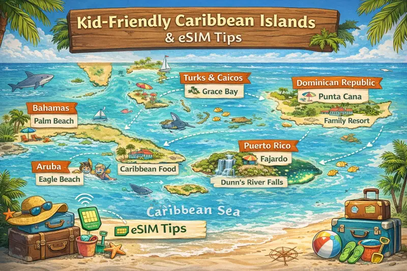 Family Travel in the Caribbean: Kid‑Friendly Islands and Smart eSIM Safety Tips