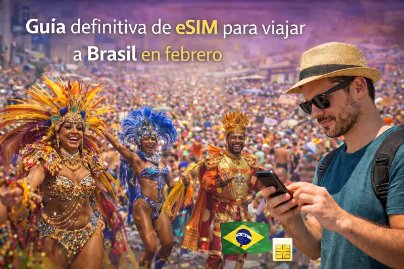 Guía definitiva de eSIM para viajar a Brasil en febrero: Carnaval, verano y datos sin dramas