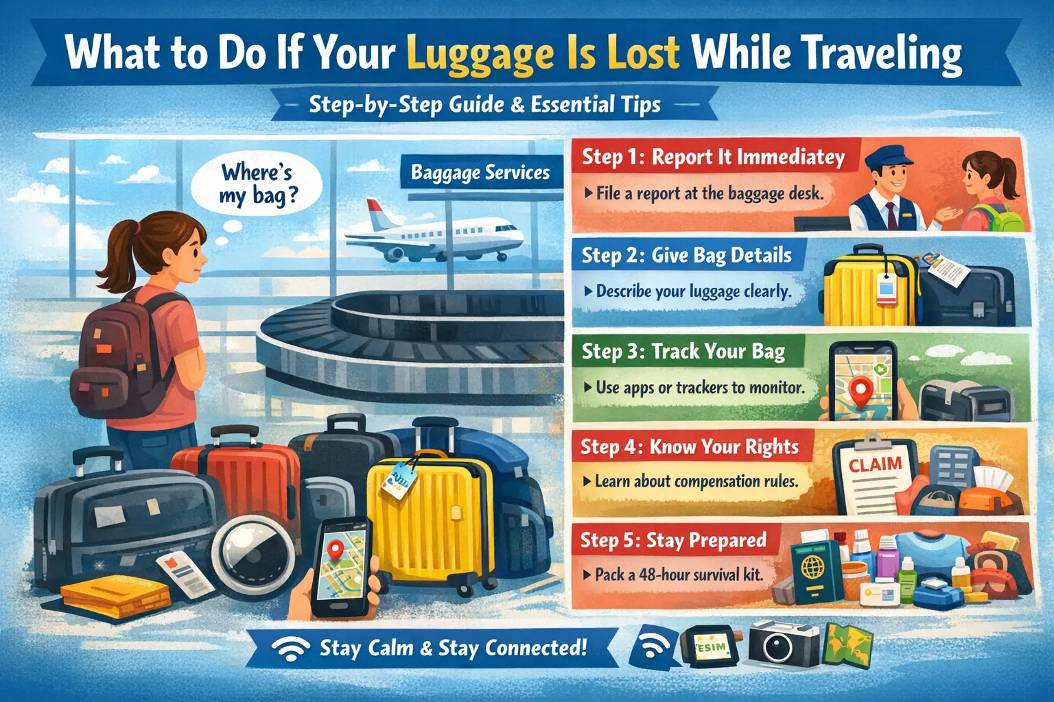 What to Do If Your Luggage Is Lost While Traveling — Step-by-Step Guide + Essential Tips