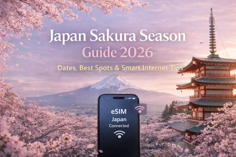 Japan Sakura Season Guide 2026: Dates, Best Spots & Smart Internet Tips